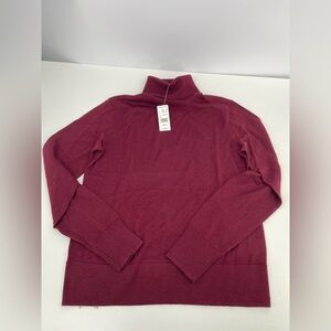 Brooks Brothers Wine Red Turtleneck Sweater 100% Cashmere